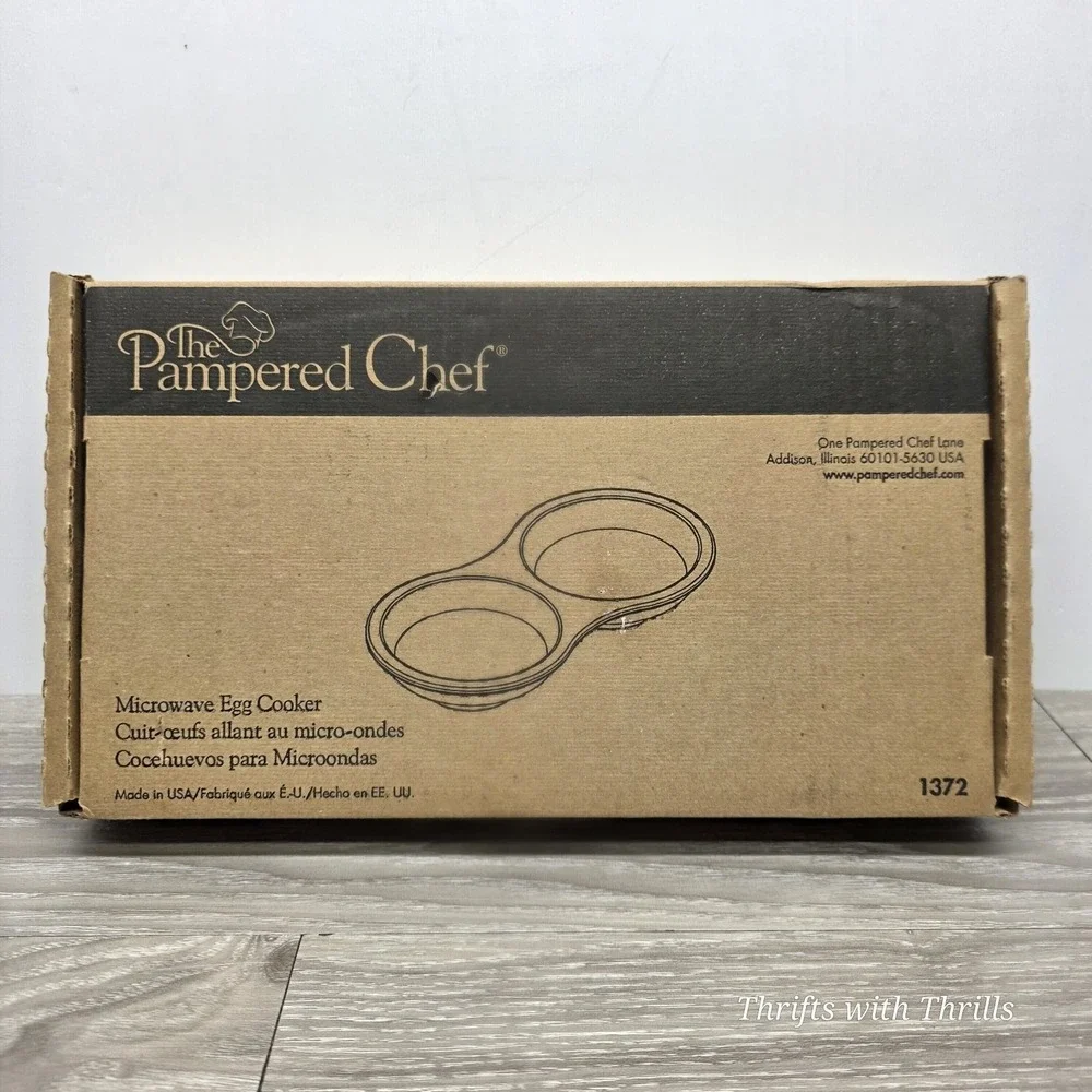 PAMPERED CHEF STONEWARE MICROWAVE‎ EGG COOKER #1372